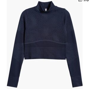 Zella Mock Neck Jacquard Base Layer Long Sleeve top